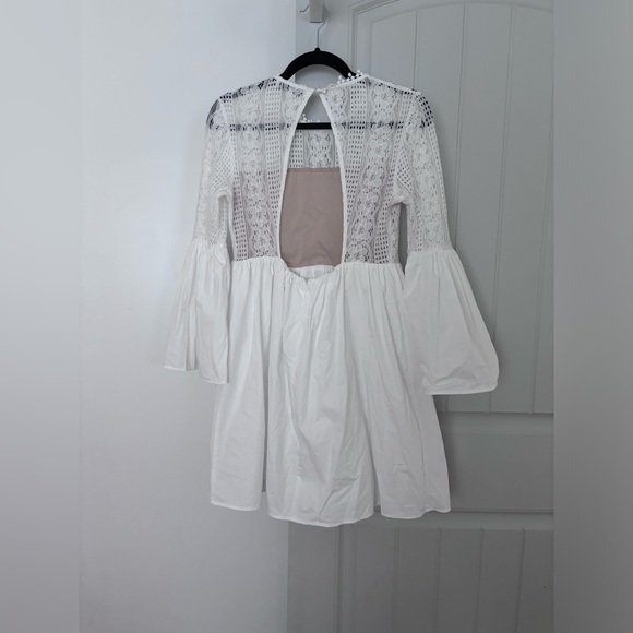 Endless Rose Bell Sleeve Mini Dress in White S - Picture 9 of 11